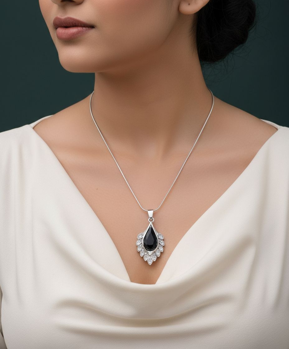 Black Crystal Teardrop Design
