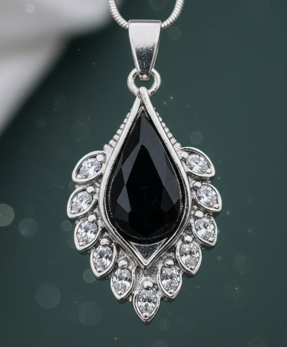 Black Crystal Teardrop Design