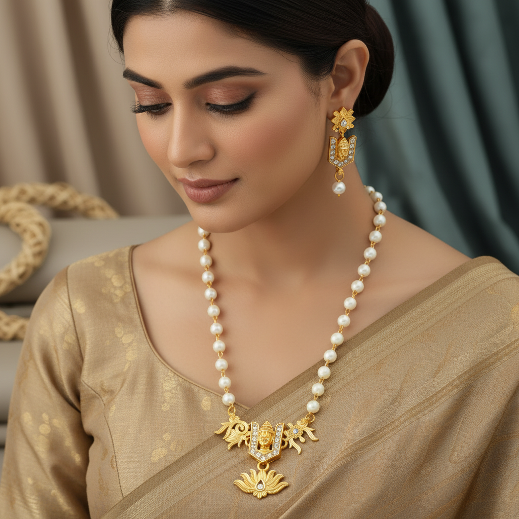 SaiRam Divine Pearl Necklace Set