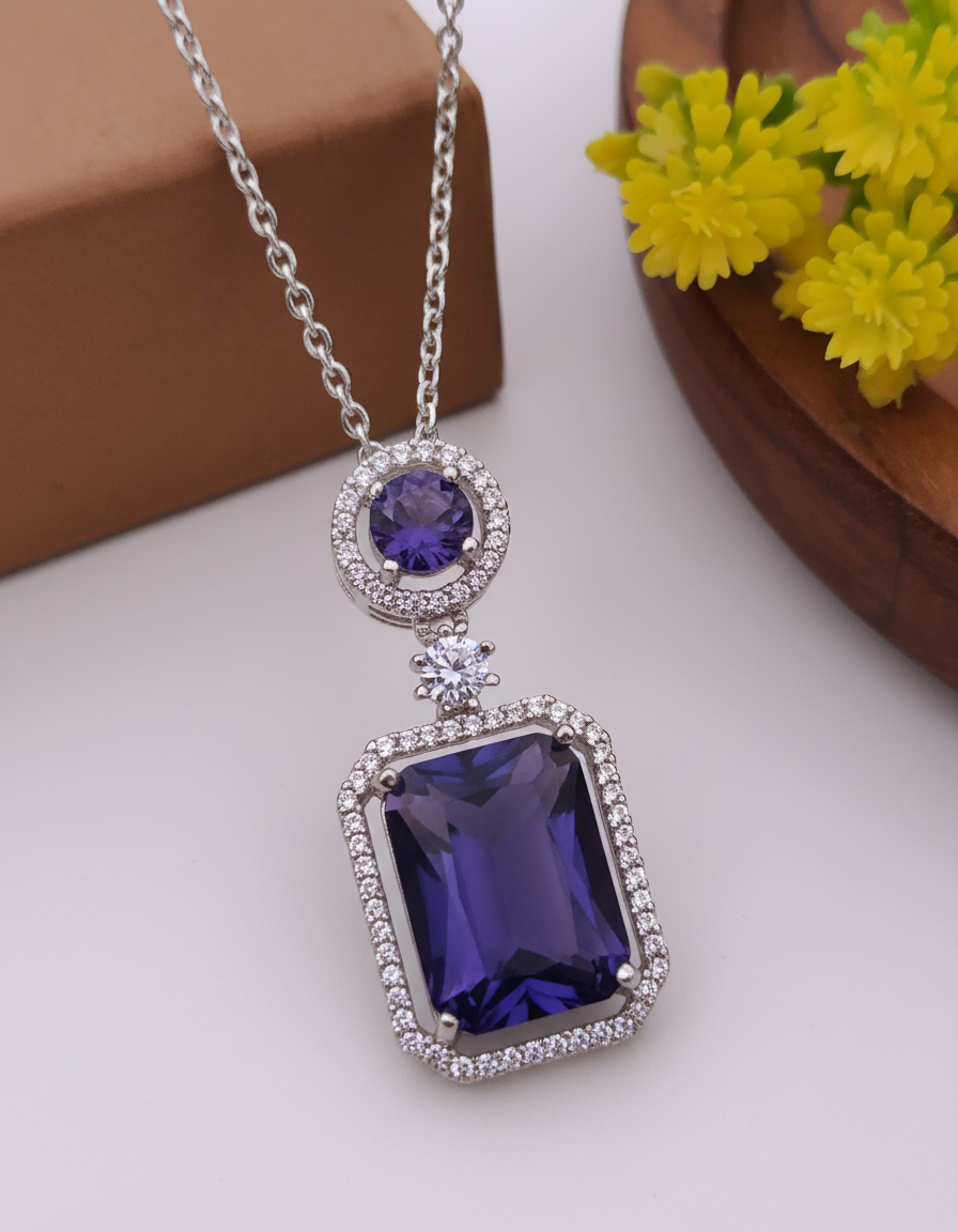 Winny Stone Pendant - Purple