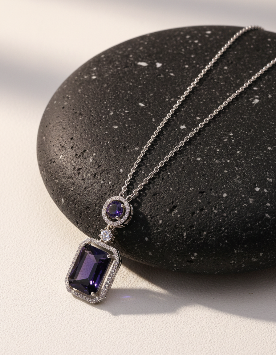 Winny Stone Pendant - Purple