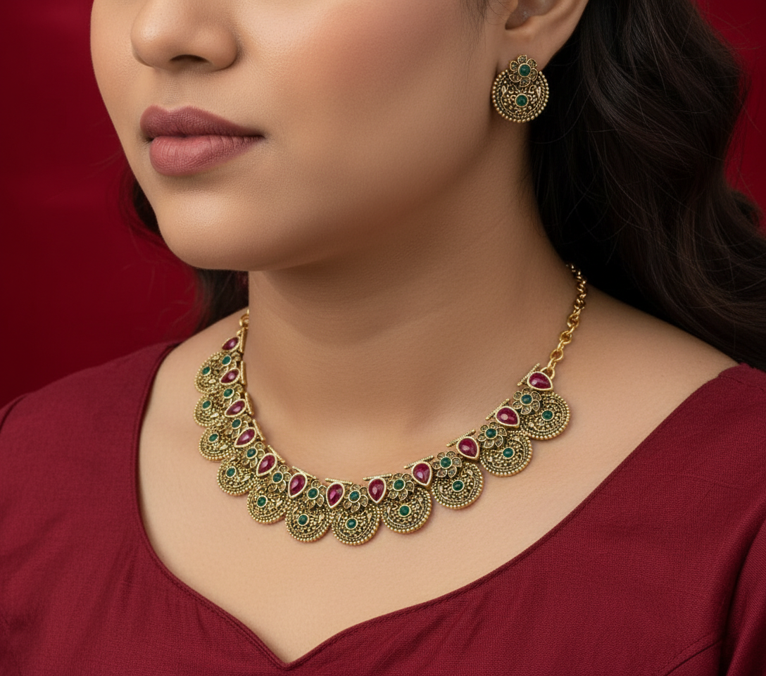 Antique Coin Style Necklace Set