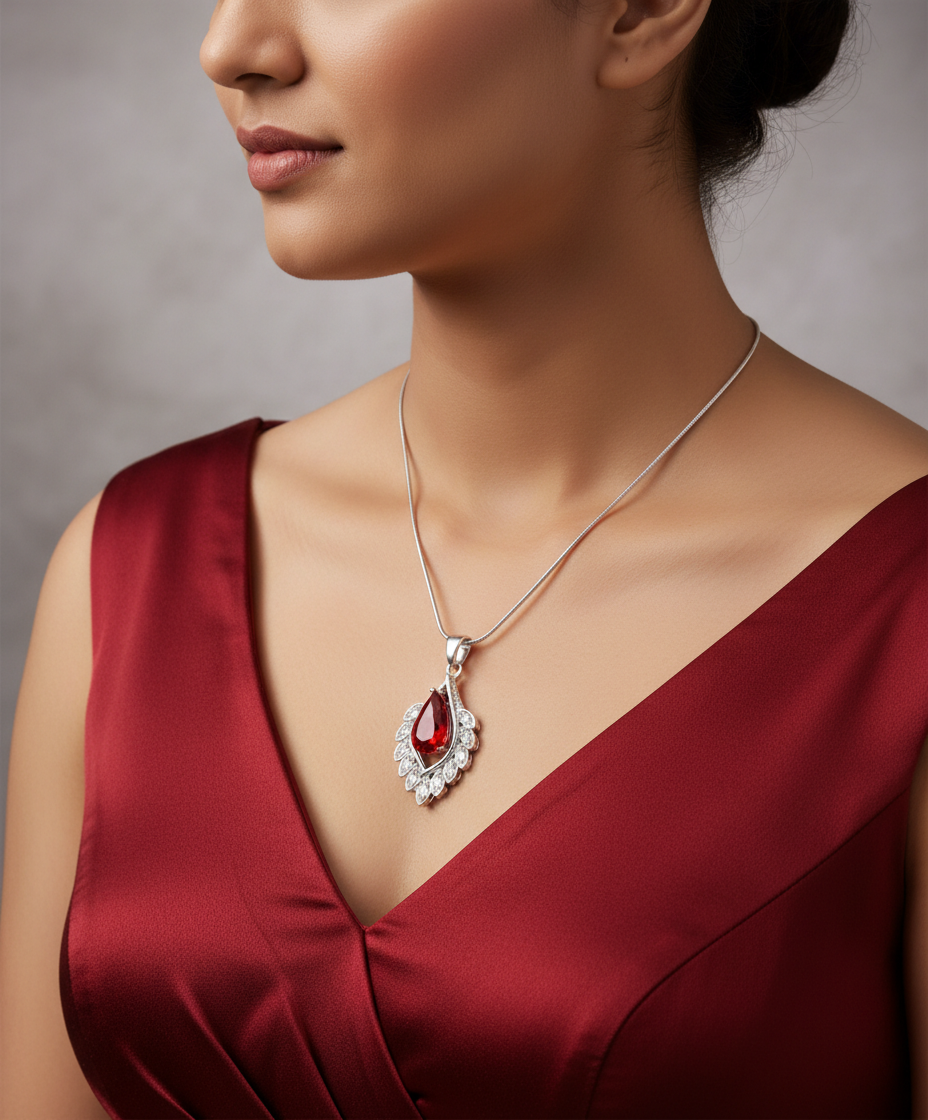 Red Crystal Teardrop Design