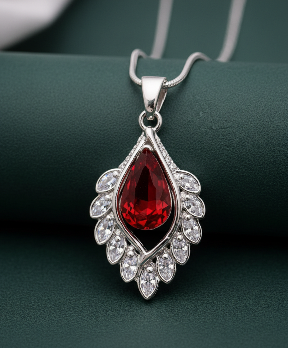 Red Crystal Teardrop Design