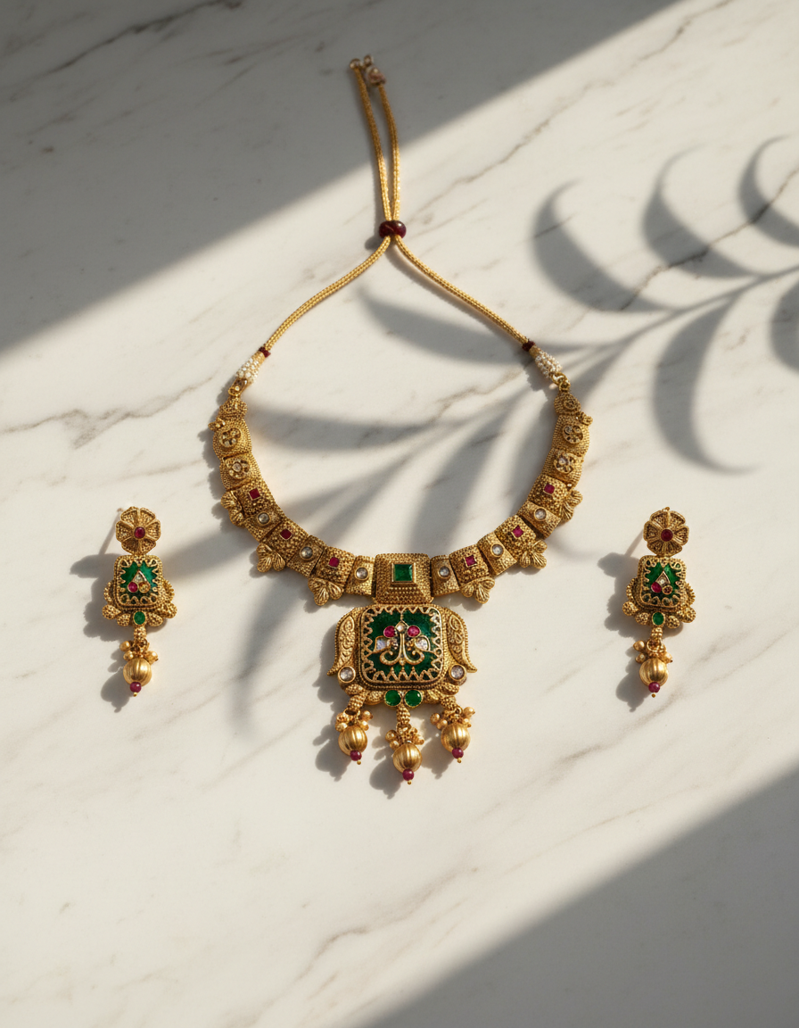 Antique Temple Royal Pendant Set