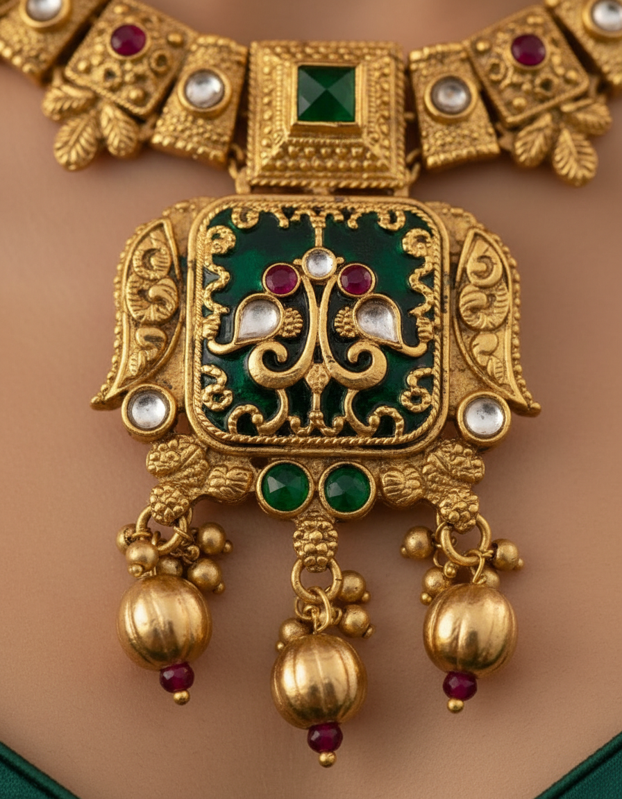 Antique Temple Royal Pendant Set