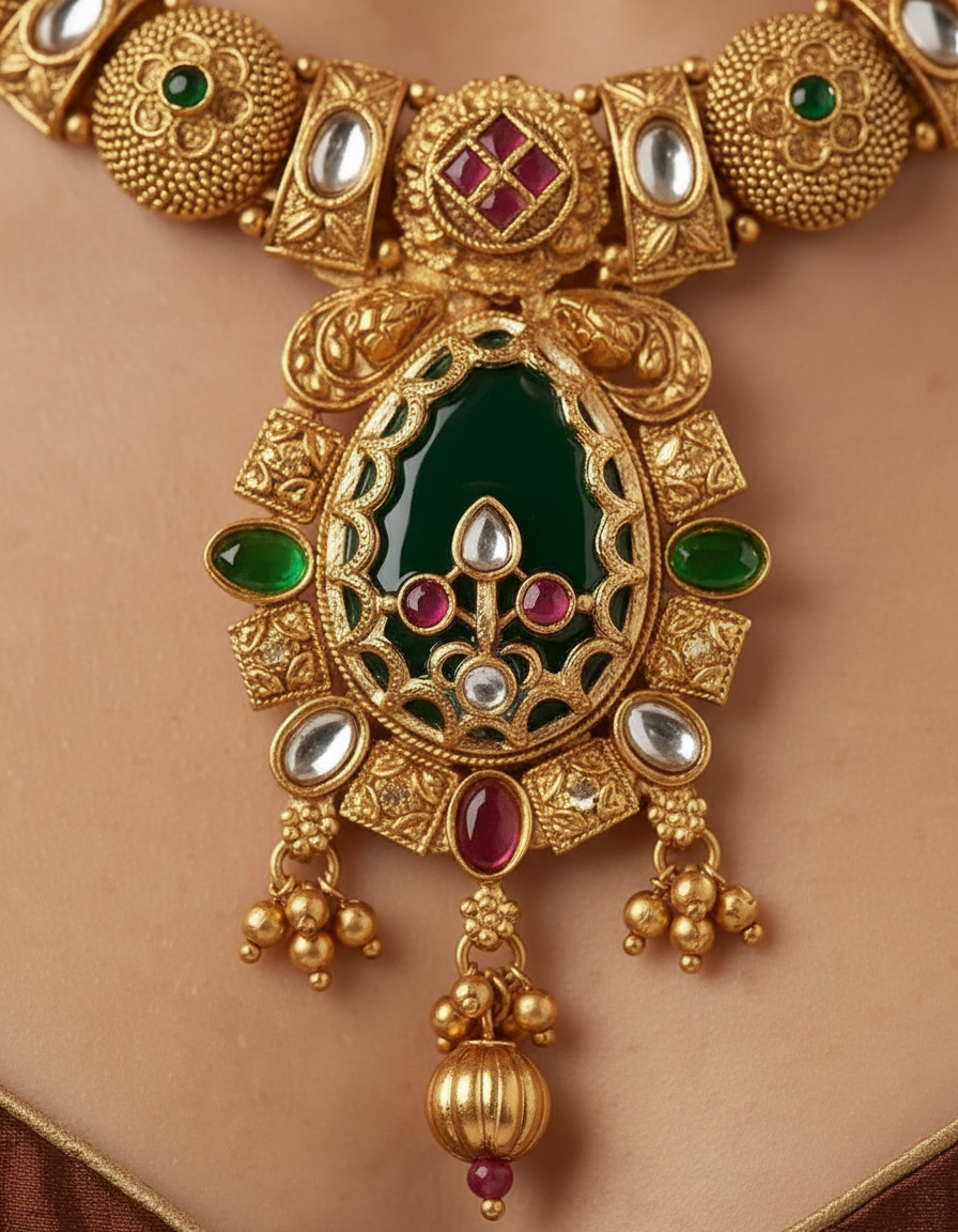 Royal Green Antique Choker Set
