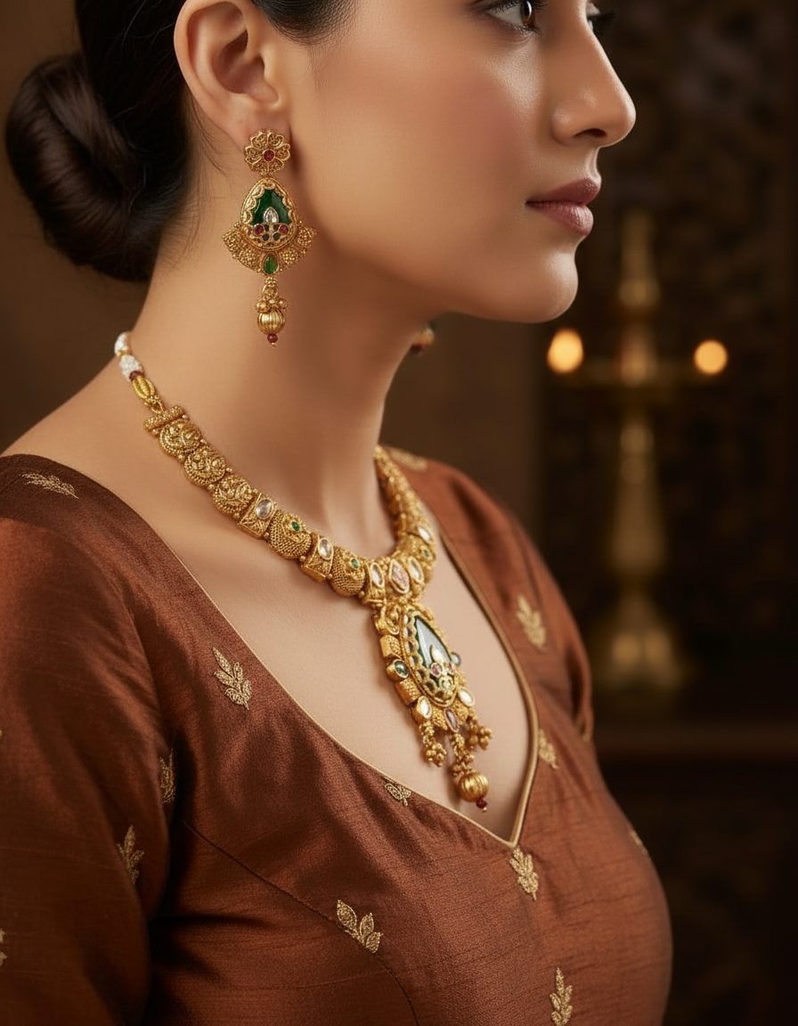 Royal Green Antique Choker Set