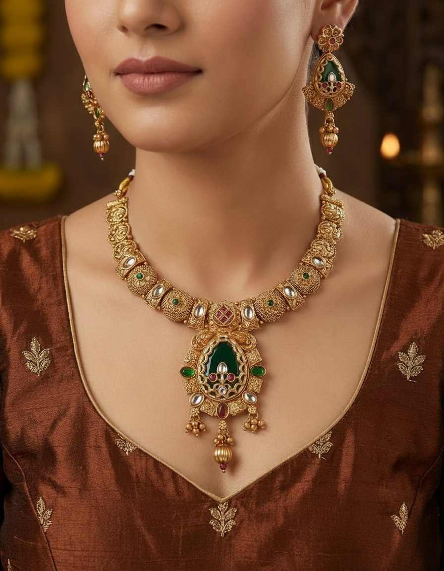 Royal Green Antique Choker Set