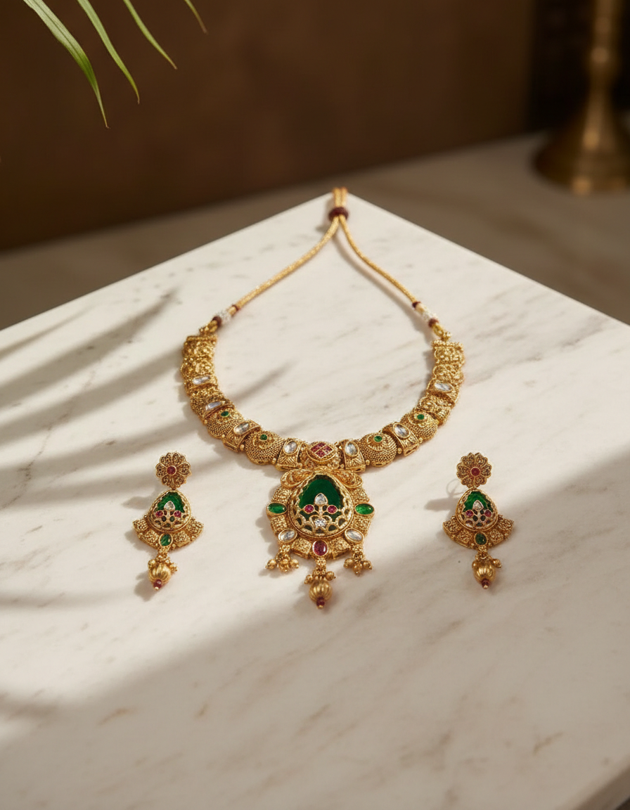 Royal Green Antique Choker Set