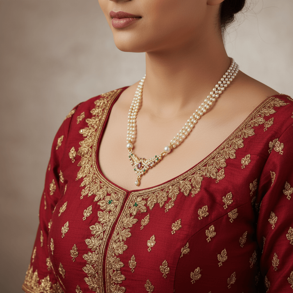 Peacock Golden Pearl Necklace