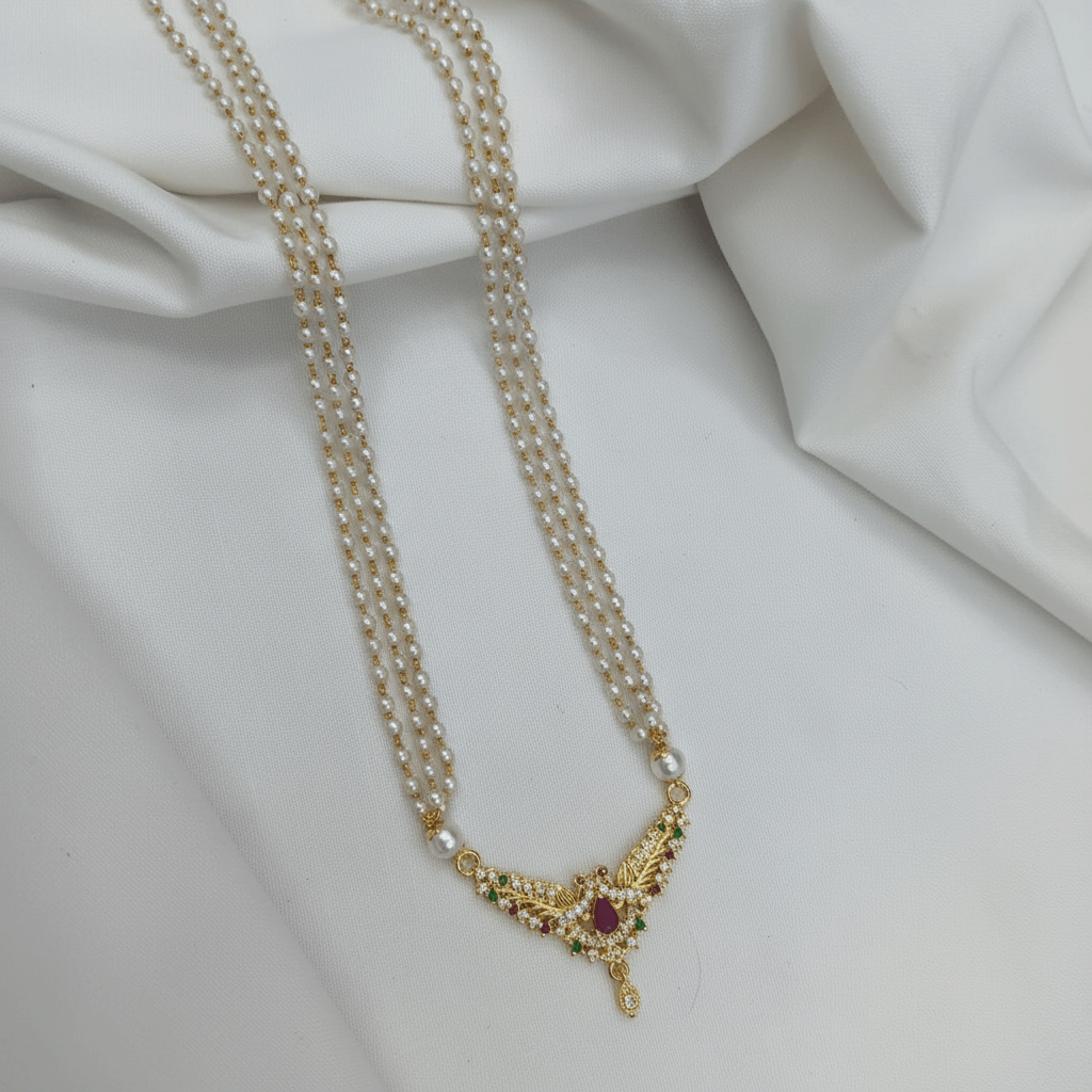 Peacock Golden Pearl Necklace