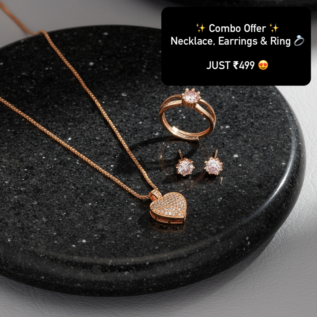 Timeless Heart Charm Jewelry Combo