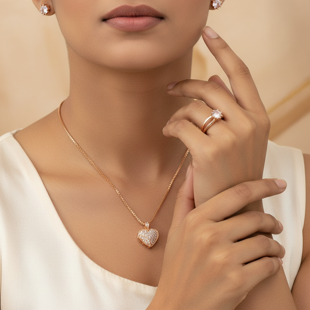 Timeless Heart Charm Jewelry Combo
