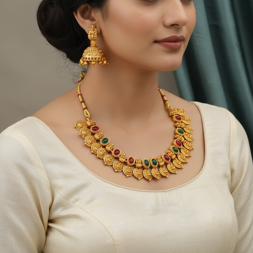 Vidya Temple Nakshi Necklace Set