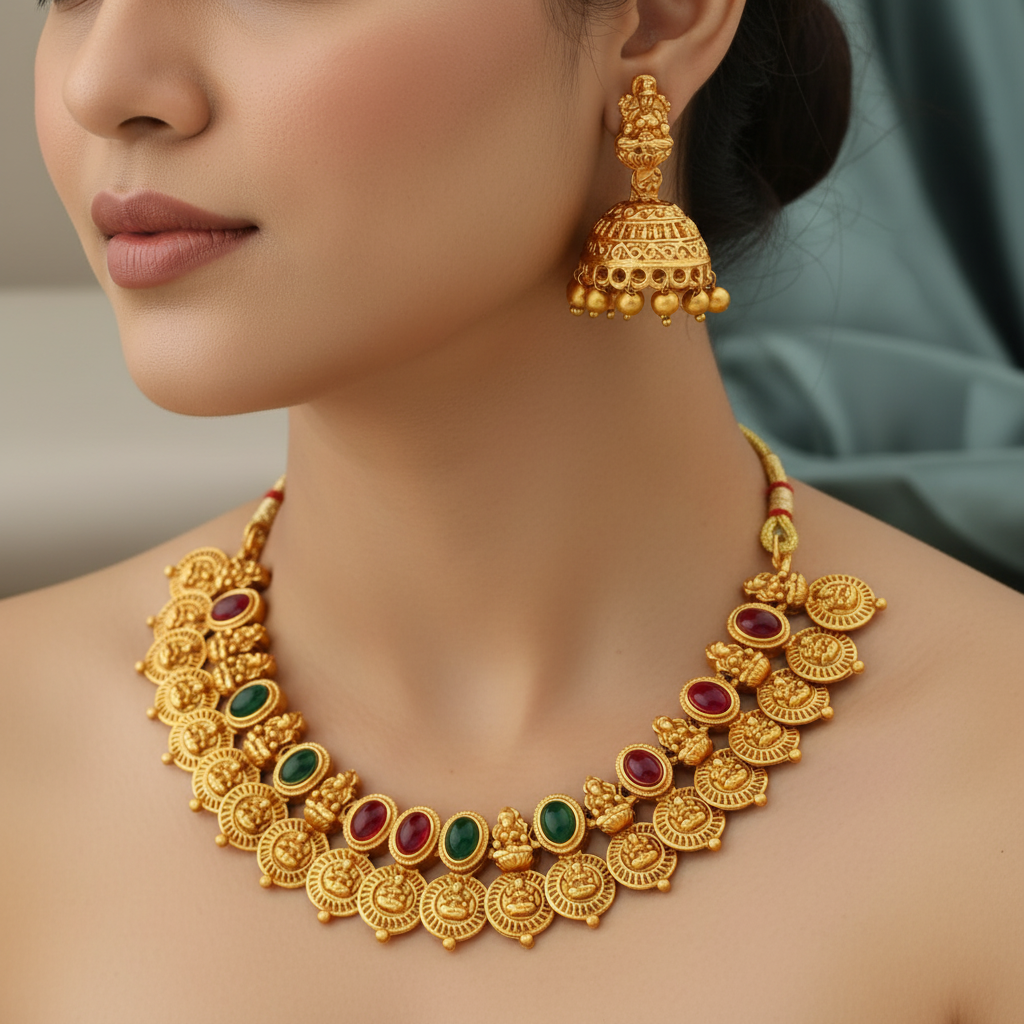 Vidya Temple Nakshi Necklace Set