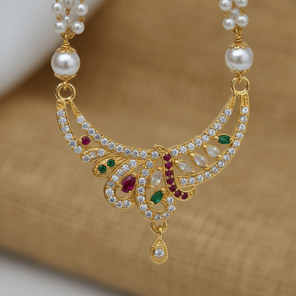 Paan Golden Pearl Necklace