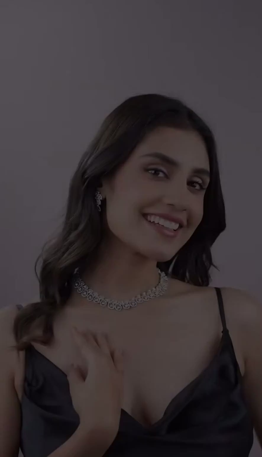 Metal White Jewel Necklace Set