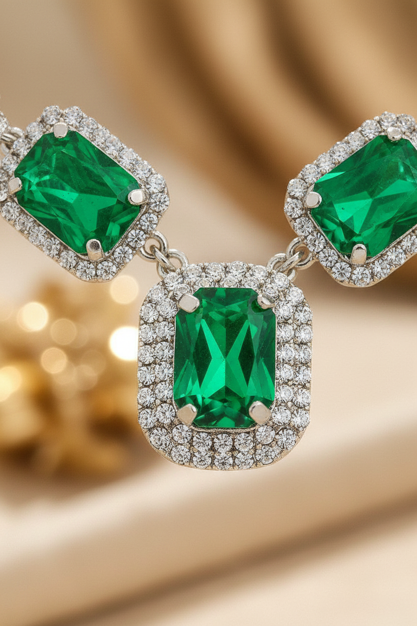 Rubi Necklace Set - Emerald Green