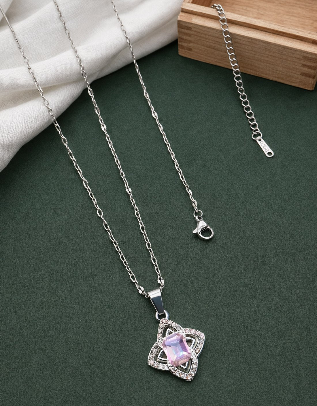 Pink Crystal Floral Geometric Design