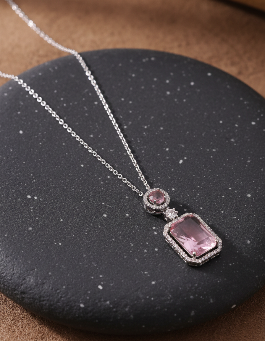 Winny Stone Pendant - Pink
