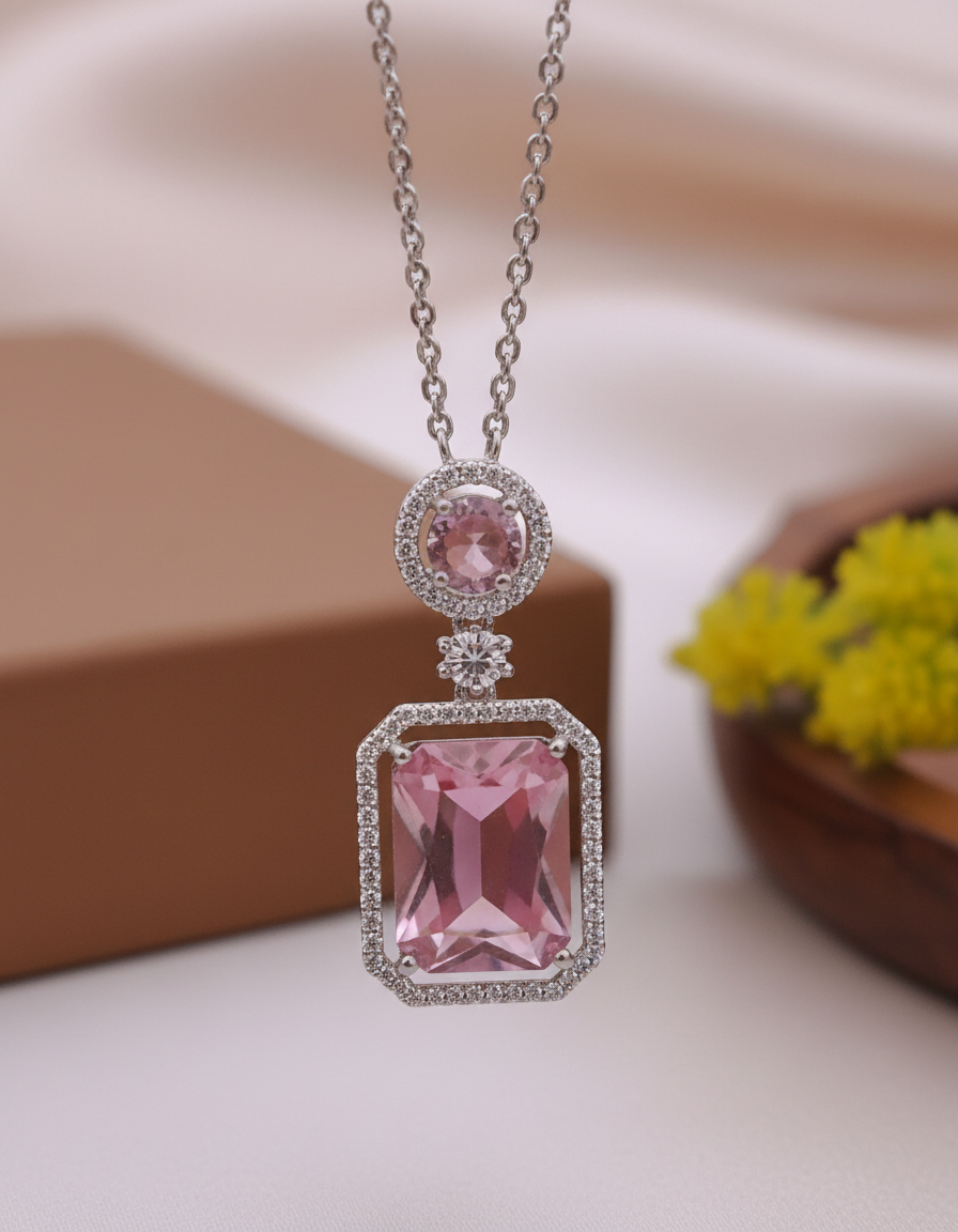 Winny Stone Pendant - Pink