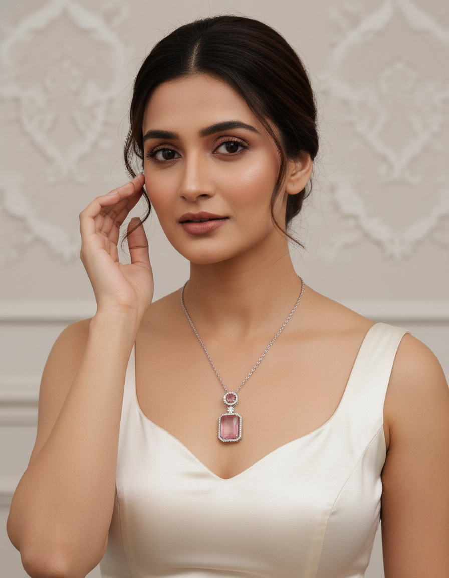 Winny Stone Pendant - Pink