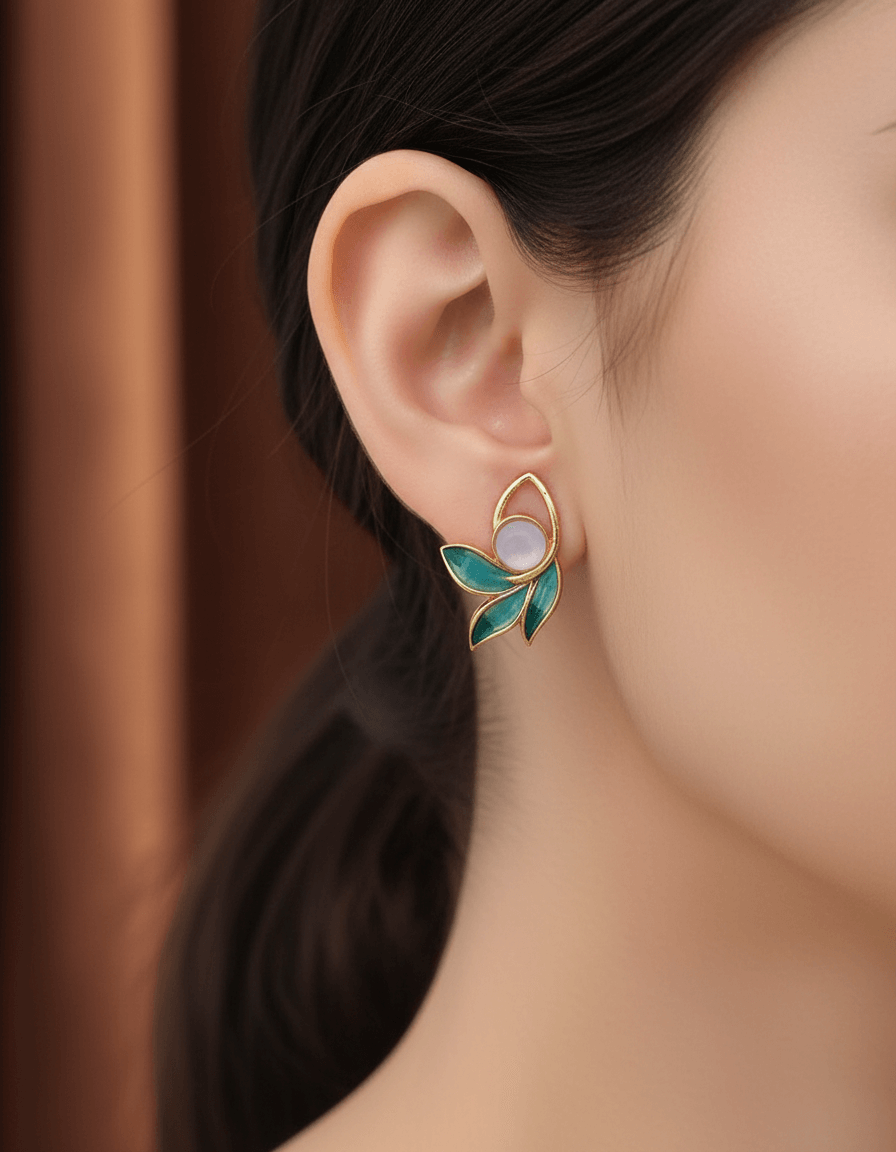 Cyan 3Pan Premium Necklace & Earrings Set