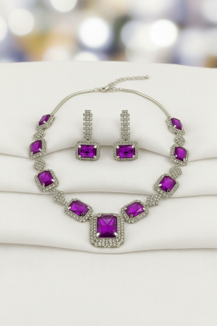 Rubi Necklace Set - Amethyst Purple