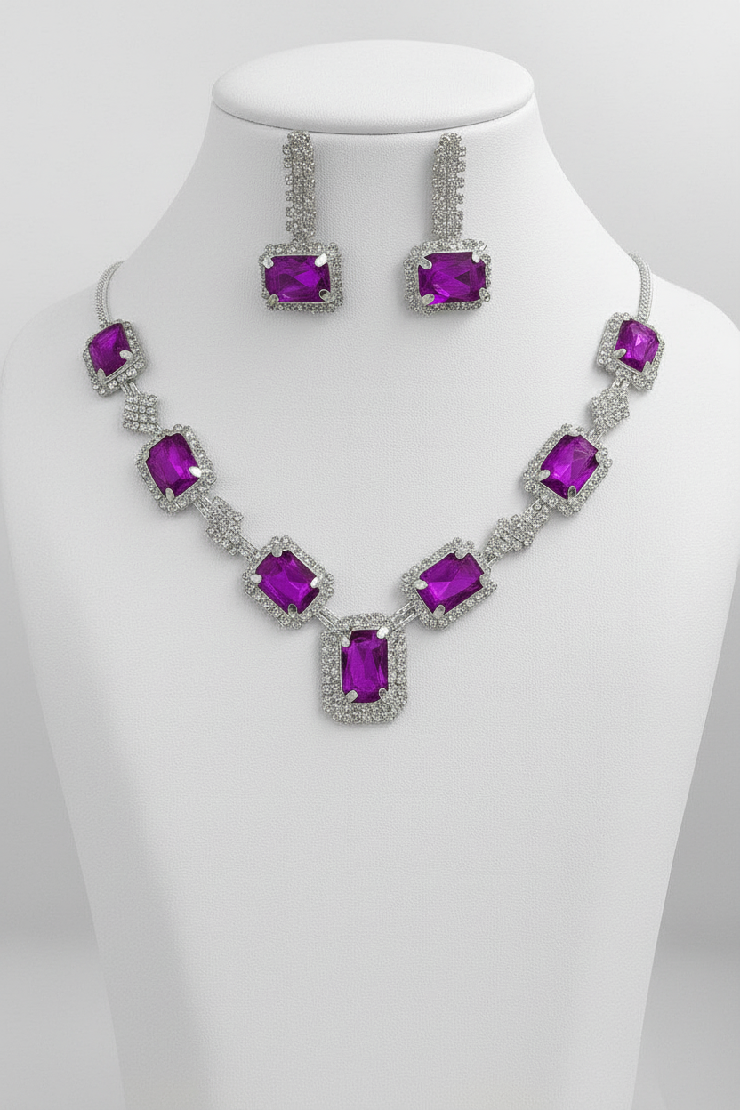 Rubi Necklace Set - Amethyst Purple