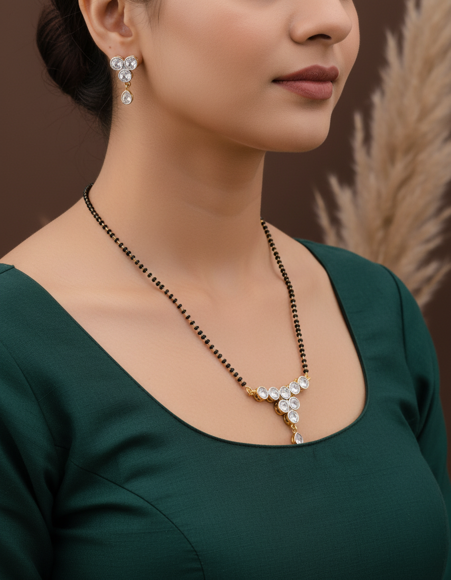 Triple Drop Glod Plated Mangalsutra