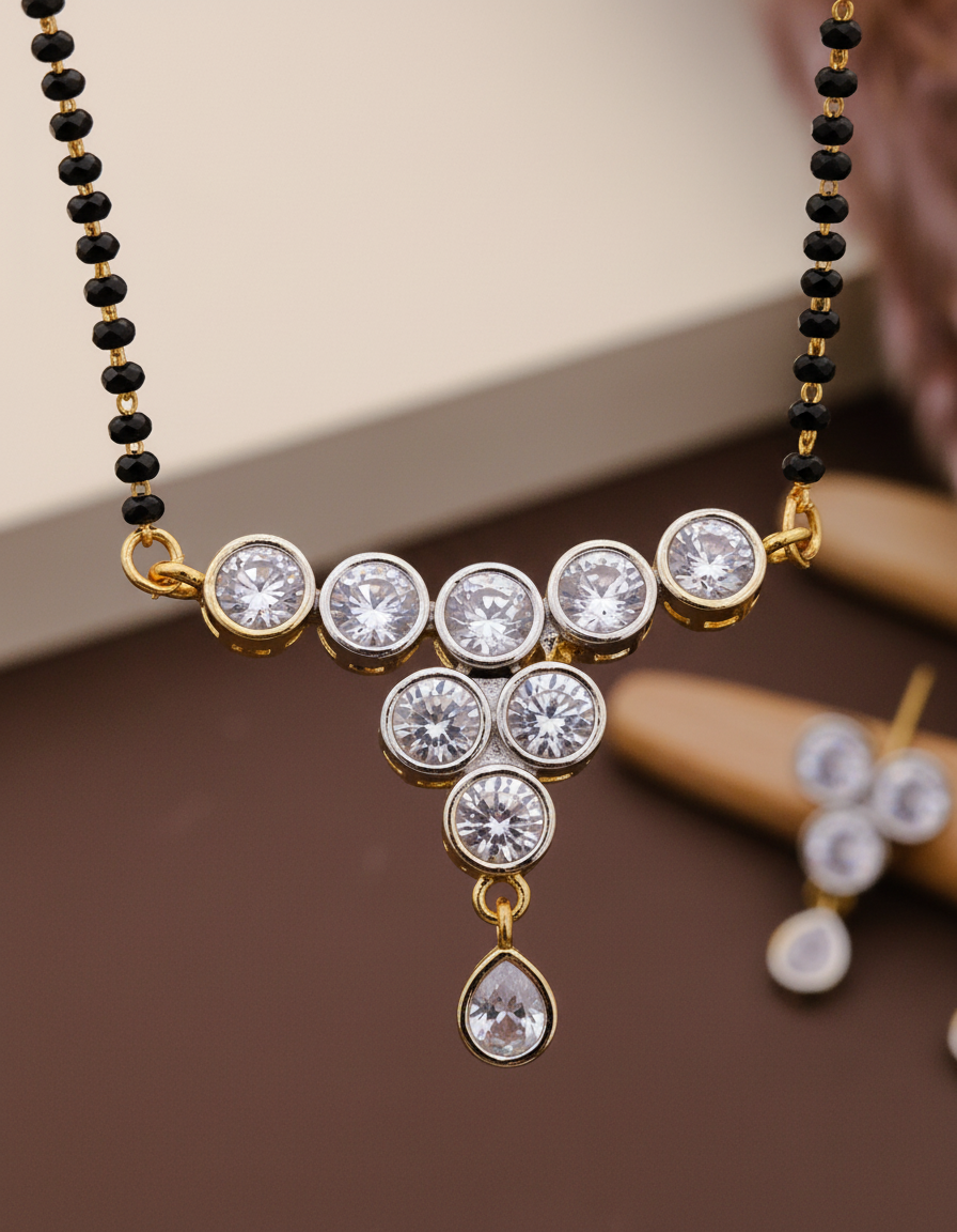 Triple Drop Glod Plated Mangalsutra